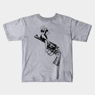 Dame on a gun Kids T-Shirt